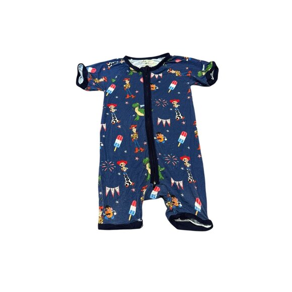 Toy Story Toddler Romper 2T Wild Ren 4th of July Blue Bamboo Short Sleeve Zipper - Picture 1 of 7